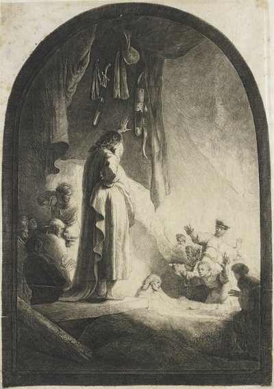 Wskrzeszenie Łazarza: większy talerz autorstwa Rembrandt van Rijn