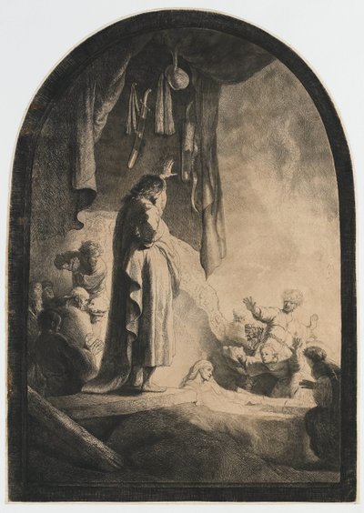 Wskrzeszenie Łazarza: większy talerz autorstwa Rembrandt van Rijn