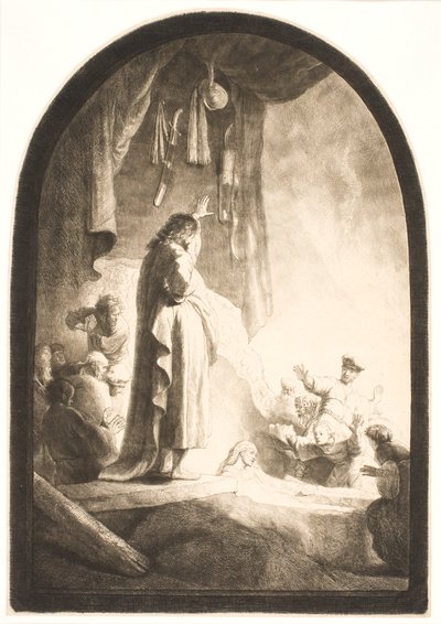 Wskrzeszenie Łazarza: większa tablica autorstwa Rembrandt van Rijn