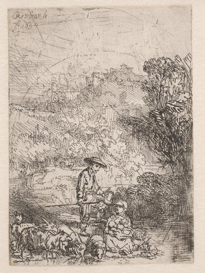Pasterz i jego rodzina autorstwa Rembrandt van Rijn