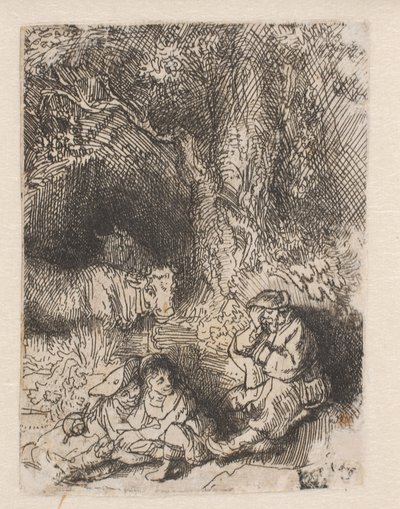 Śpiący pasterz autorstwa Rembrandt van Rijn