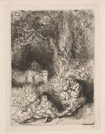 Śpiący pasterz autorstwa Rembrandt van Rijn