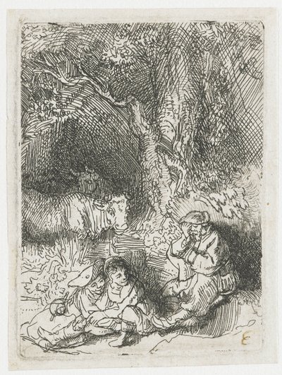 Śpiący pasterz autorstwa Rembrandt van Rijn