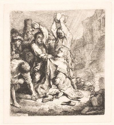 Ukamienowanie S. Stephena autorstwa Rembrandt van Rijn