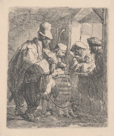 Spacerujący muzycy autorstwa Rembrandt van Rijn
