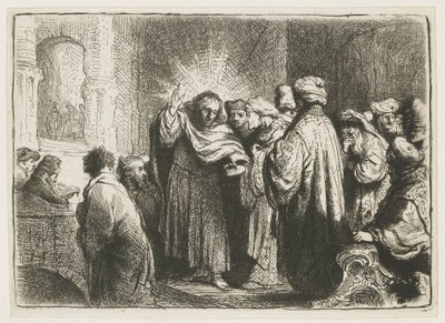 Pieniądze z darowizn autorstwa Rembrandt van Rijn