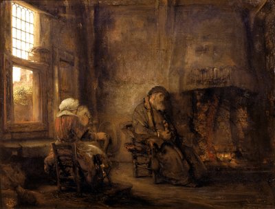Tobit i Anna czekają na powrót syna, 1659 autorstwa Rembrandt van Rijn