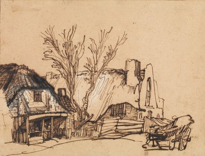 Dwa Domki, ca. 1636. autorstwa Rembrandt van Rijn