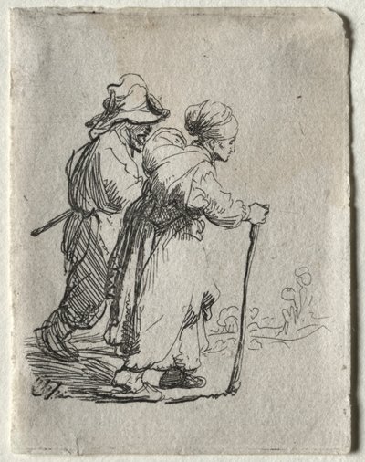 Dwóch włóczęgów, mężczyzna i kobieta, c. 1634. autorstwa Rembrandt van Rijn