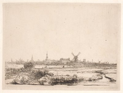 Widok na Amsterdam autorstwa Rembrandt van Rijn