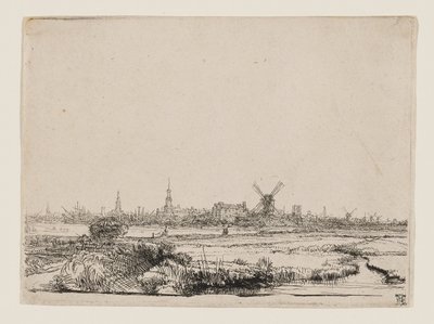 Widok na Amsterdam autorstwa Rembrandt van Rijn
