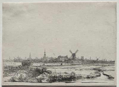 Widok na Amsterdam z północnego zachodu autorstwa Rembrandt van Rijn
