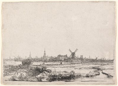 Widok na Amsterdam z północnego zachodu autorstwa Rembrandt van Rijn