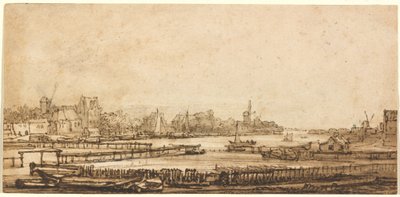Widok na Amstel z szańca autorstwa Rembrandt van Rijn