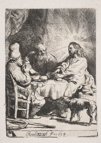 Wieczerza w Emaus (mała płyta) autorstwa Rembrandt van Rijn