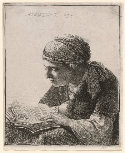 Kobieta czytająca autorstwa Rembrandt van Rijn