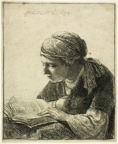 Kobieta czytająca autorstwa Rembrandt van Rijn