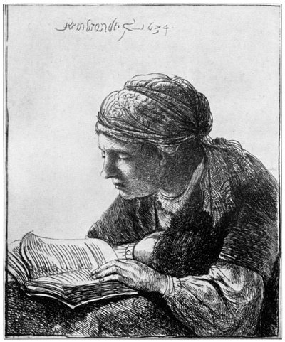 Kobieta czytająca, 1634, 1912. autorstwa Rembrandt van Rijn