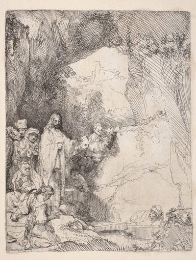 Wskrzeszenie Łazarza (Mała płyta) autorstwa Rembrandt van Rijn