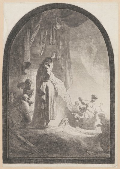 Wskrzeszenie Łazarza (duża płyta) autorstwa Rembrandt van Rijn