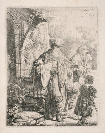 Wygnanie Hagar autorstwa Rembrandt van Rijn