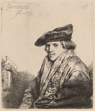 Młody mężczyzna w aksamitnej czapce (Ferdinand Bol?) autorstwa Rembrandt van Rijn