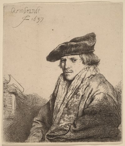 Młody mężczyzna w aksamitnej czapce (Petrus Sylvius) autorstwa Rembrandt van Rijn