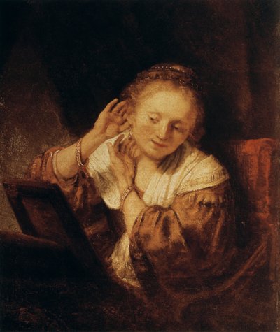 Młoda kobieta z kolczykami, 1657 autorstwa Rembrandt van Rijn