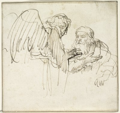 Zachariasz i Anioł, c.1635 autorstwa Rembrandt van Rijn