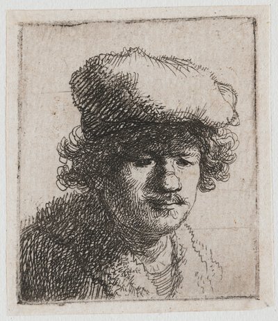 Autoportret z beretem nasuniętym na czoło autorstwa Rembrandt van Rijn