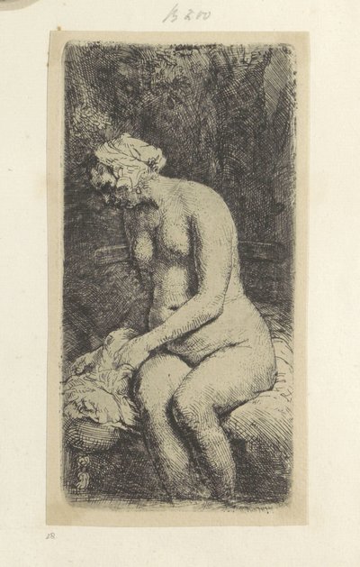 Siedząca naga kobieta Recueil de quatre-vingt-cinq estampes originales (tytuł serii) autorstwa Rembrandt van Rijn