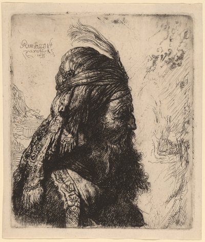 Trzecia głowa orientalna autorstwa Rembrandt van Rijn and Studio of Rembrandt