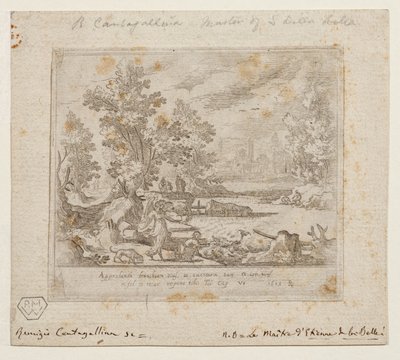 Pejzaż z Tobiaszem i aniołem, ok. 1609 (akwaforta) autorstwa Remigio Cantagallina