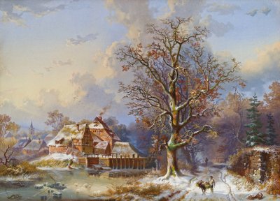 Wioska w zimie autorstwa Remigius Adrianus Haanen