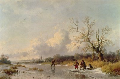 Zima w Holandii (olej) autorstwa Remigius Adrianus Haanen