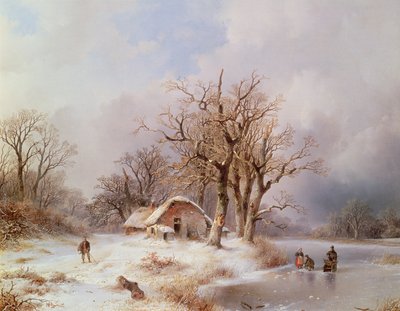 Pejzaż zimowy (olej) autorstwa Remigius Adrianus Haanen