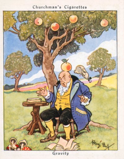 Grawitacja (litografia kolorowa) autorstwa René Bull