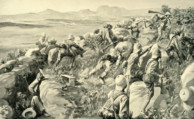 „Relief of Ladysmith – Ostatni gorączka na wzgórzu Hlangwane”, 1900. autorstwa René Bull