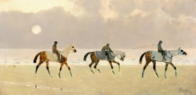 Jeźdźcy na plaży w Dieppe autorstwa René Pierre Charles Princeteau