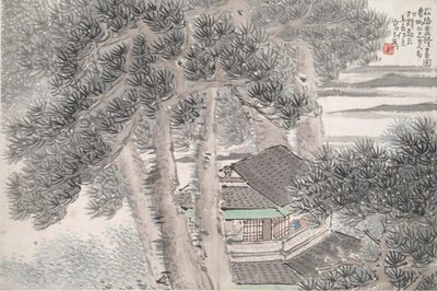 Czytanie w Studio Secluded Pine (Pieśń yin an) autorstwa Ren Xun