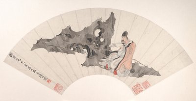 Uczony na skale, ca. 1880. autorstwa Ren Yi