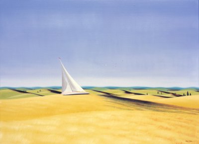 Żeglowanie po Toskanii, 2001, olej na płótnie autorstwa Rene Boin