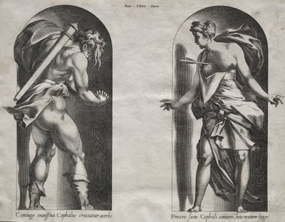 Cephalus i Procris w dwóch niszach autorstwa Rene Boyvin