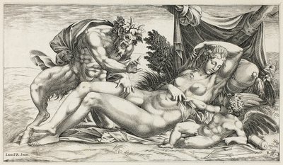 Jowisz i Antiope autorstwa Rene Boyvin