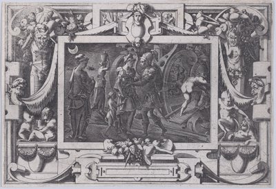 Medea wyrusza z Jasonem Nagła noc z Jasonem Medea opuszcza Colchis we wschodnim Argo..., 1563. autorstwa Rene Boyvin