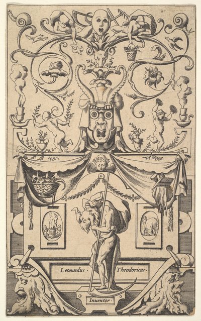 Panel z postacią Saturna, płyta 1, ca. 1550-65. autorstwa Rene Boyvin