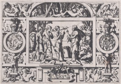 Królowa Ino i rolnik Królowa Ino wszędzie psuje nasienie roczniaka..., 1563. autorstwa Rene Boyvin