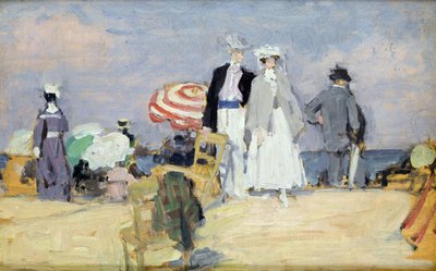 Plaża podczas przypływu (olej na płótnie) autorstwa René François Xavier Prinet