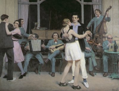 O Casino Bar em Cabourg, c.1930 (óleo sobre tela)polonês autorstwa René François Xavier Prinet