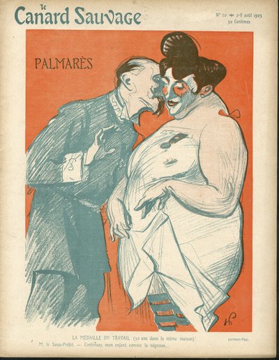 Ilustracja Hermanna-Paula (1864-1940) do Okładki Dzika Kaczka, nr 20 autorstwa Rene George Hermann Paul